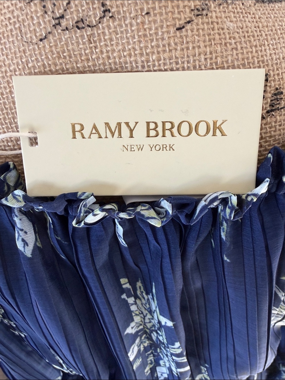 Ramy Brook Alyce Navy and White Floral Off-Shoulder Maxi Dress Small - Picture 4 of 6